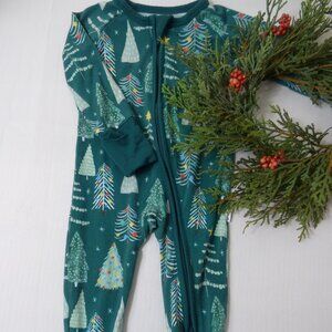 Little Sleepies Green Holiday Trees One Piece